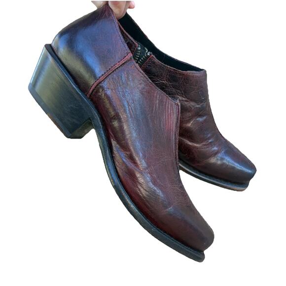 Sonora Maroon Leather Heeled Mules, Quinn Size 8 - Picture 1 of 8